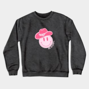 Preppy Pink Smiley Cowgirl Crewneck Sweatshirt